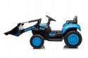 Traktor na Akumulator z Przyczepą i Łyżką 2x45W Aku 12V Ekoskóra Niebieski