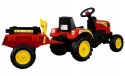 Traktor na Pedały z Przyczepą Grabki Łopatka Czerwony 135 cm
