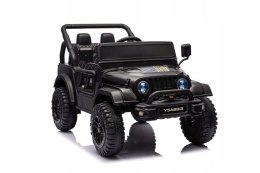 Mocny Jeep Na Akumulator 2x105W 24V Piankowe Koła Skóra Pilot Czarny