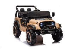 Mocny Jeep Na Akumulator 2x105W 24V Piankowe Koła Skóra Pilot Khaki