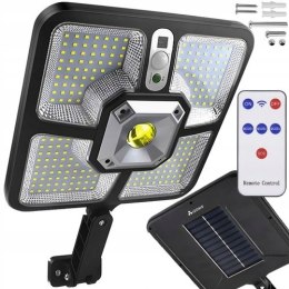 Lampa Solarna 220 LED 15 COB Ogrodowa Uliczna Czujnik Ruchu Zmierzchu Pilot