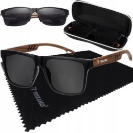 Okulary Przeciwsłoneczne Polaryzacyjne Męskie Damskie Drewniane UV400 Etui