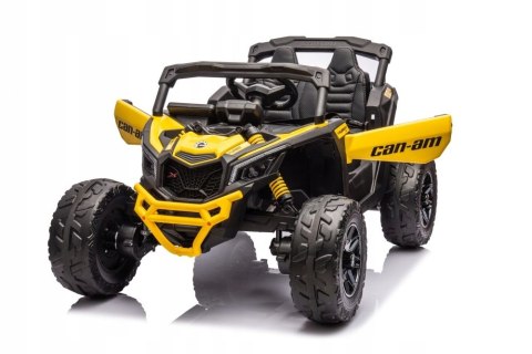 Buggy Can-am Licencja 4x200W 24V Ekoskóra Piankowe Koła Żółty