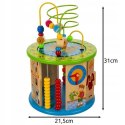 Drewniana Kostka Edukacyjna Sorter Montessori 11 Funkcji Labirynt Liczydło