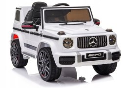 Mercedes G63 AMG 2 Silniki 12V Ekoskóra Piankowe Koła Biały