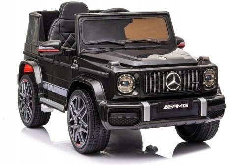 Mercedes G63 AMG 2 Silniki 12V Ekoskóra Piankowe Koła Czarny Lakier