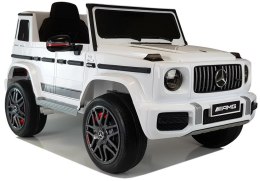 Mercedes G63 na Licencji 2 Silniki 12V Ekoskóra Piankowe Koła Biały