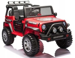 Auto Jeep Wojskowy 4x45W 12V Ekoskóra Piankowe Koła Pilot Lakier Czerwony