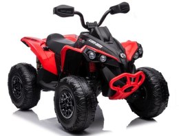 Quad Na Akumulator Can-Am Licencja 4x45W 12V Ekoskóra Koła Eva Czerwony