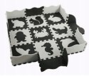 Mata Edukacyjna Piankowe Puzzle 114x114 x1 cm 25 elementów Czarne